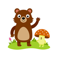 Fototapeta premium bear cub and a bear