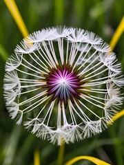 there is a close up picture of a dandelion in the grass