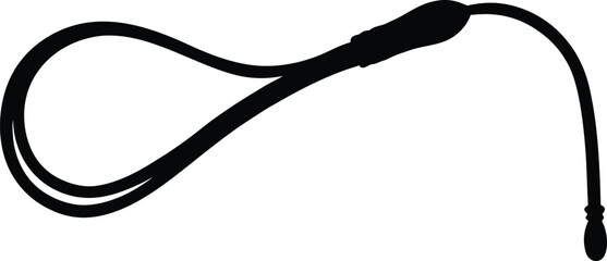 Whip Silhouette Vector, Black Whip Vector Icon, Whip Outline Vector Art