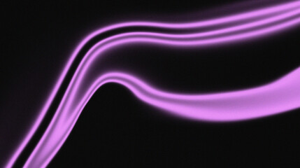 Flowing streams of luminous purple light create a dynamic abstract wave pattern against a solid black backdrop.