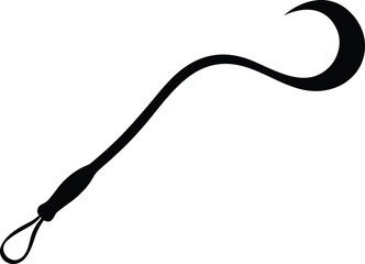 Whip Silhouette Vector, Black Whip Vector Icon, Whip Outline Vector Art