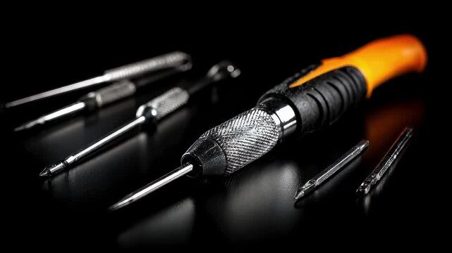 Tools for 3D printing assembly and maintenance arranged with a single tool in crisp focus showcasing the practical accessories needed for hobbyist kits.