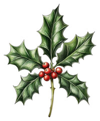 PNG A christmas holly illustration leaf red.