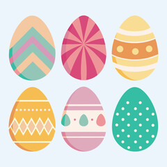set of easter eggs vector