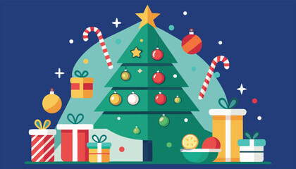Obraz premium christmas tree with gifts