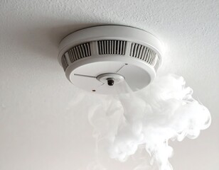 Smoke detector triggering, white smoke