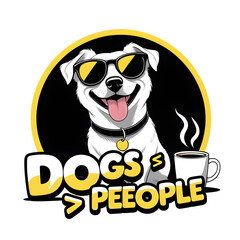 Eye-Catching Dog Illustration with Dogs > People Phrase (Transparent Background)