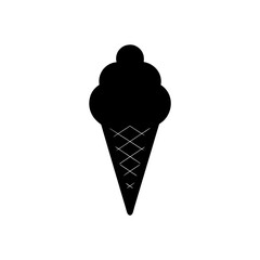 ice cream icon black silhouette vector illustration on transparent background