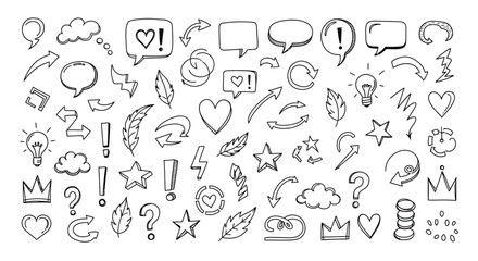 Vector art of hand drawn doodle elements