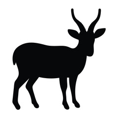 Obraz premium Silhouette of a Gazelle Standing on a White Background Detailed Illustration