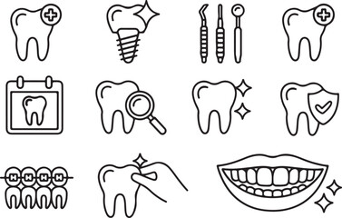dental icons set