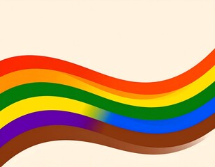 Smooth rainbow curves on a beige background