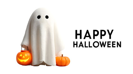 Ghost holding pumpkin lantern 