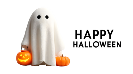 Ghost holding pumpkin lantern 