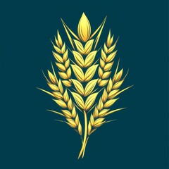 Intricate wheat design symbolizing agriculture and harvest, showcasing natural abundance and nourishment in a modern graphic style