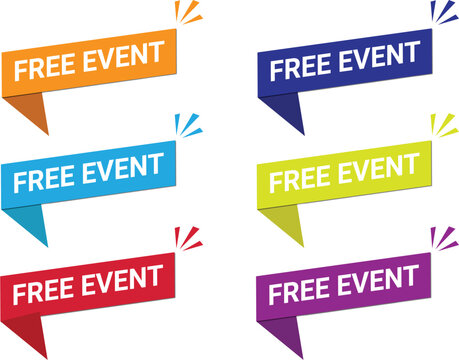 Free Event Ribbon Banner Set - Colorful Promotional Labels