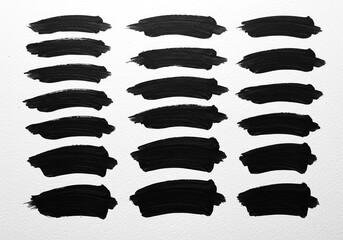 Dynamic black brush strokes create a bold artistic texture on a clean white background perfect for design elements