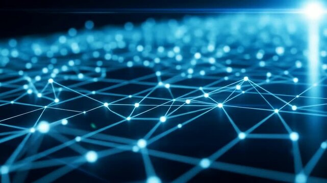 Connecting Digital Dots: Abstract Blue Network Growing, Modern Technology Background