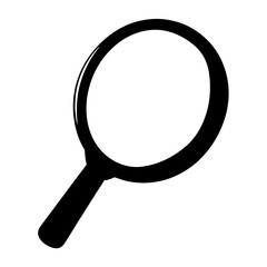 Black and white illustration of a magnifying glass for detailed inspection