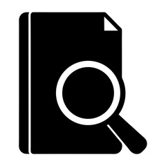 Document Search Icon Representing Data Analysis, Review, and Examination