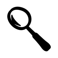 Simple Black Magnifying Glass Icon for Search and Exploration Purposes