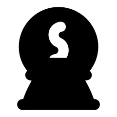 Monochrome image depicts a fortune teller's crystal ball with mysterious swirl