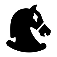 Stylized black silhouette of a rocking horse for nursery decor purposes