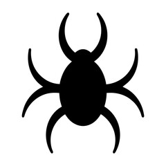 Abstract Black Silhouette of an Insectoid Creature with Horns and Legs