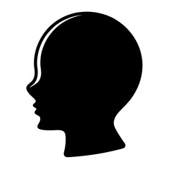 Silhouette of a head in black and white, design element, art design