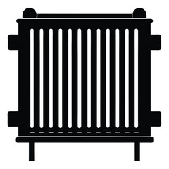Black radiator showcasing vintage style with rounded accents and sturdy base design