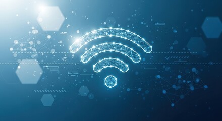 Digital Wireless Network Connection Signal Abstract Technology Background Illustration