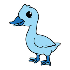 Cute Blue Duckling Cartoon