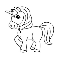 Cute Unicorn for Coloring