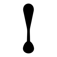 Abstract black silhouette of a stylized glass object on a white background