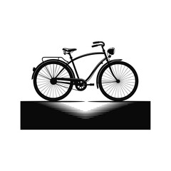 Fototapeta premium Classic bicycle design silhouette vintage style with detailed spokes and retro elements on white