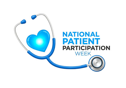 National patient participation week stethoscope and heart isolated on transparent background
