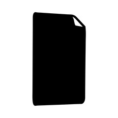 Black Silhouette of a Square Paper with a Curled Upper Right Corner