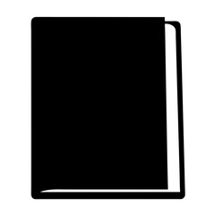 Simple illustration of a black covered book with white side view