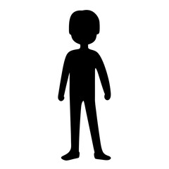 Silhouette of a standing person, arms at sides, legs slightly apart.