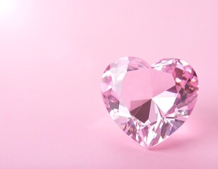 Heart-shaped pink diamond on soft pink background