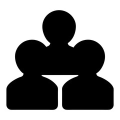 Silhouette of Three Figures in a Group or Teamwork Dynamic