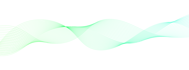 Abstract flowing green and blue digital wave on a black background