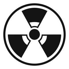 Symbolic black radiation hazard displays potential danger and represents a caution message