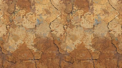 Obraz premium Rustic cracked earth texture with rich earthy tones, perfect for adding a distressed or vintage feel to your designs, evokes a natural and organic aesthetic, ideal for backgrounds