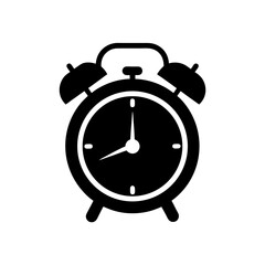 alarm clock silhouette black vector icon style simple