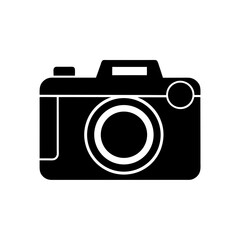 camera silhouette black vector icon style simple s