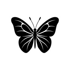 butterfly silhouette black vector icon style simple