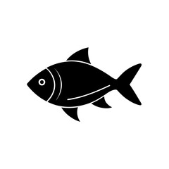 fish silhouette black vector icon style simple shape