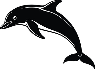 Dolphin Jumping Silhouette | Marine Animal Vector Graphic
