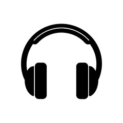 headphone silhouette black vector icon style simple